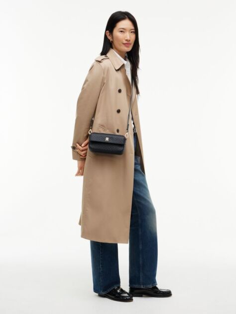 Blue Geanta Crossbody Camera Cu Imprimeu Hilfger Icon  Femei
