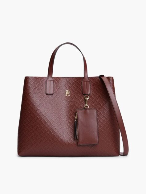 Rosu Geanta Satchel Cu Imprimeu Hilfiger Icon Si Portofel Pentru Monede  Femei