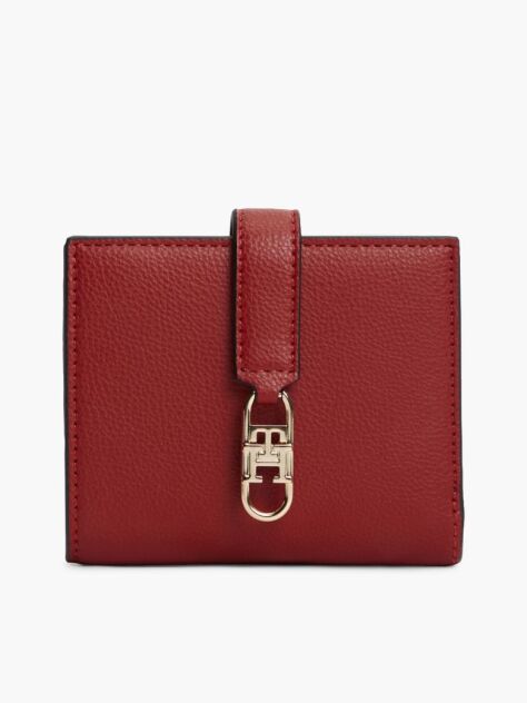 Rosu Portofel Bifold Cu Monograma TH  Femei