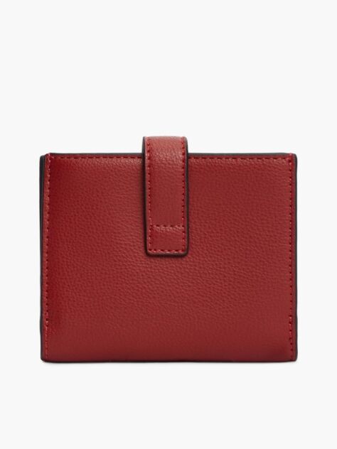 Rosu Portofel Bifold Cu Monograma TH  Femei