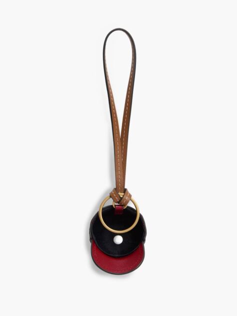 Red Leather Baseball Cap Charm  Women