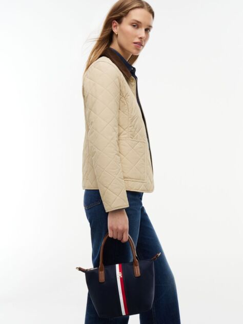 Blue Geanta Crossbody Tote Cu Dunga Global  Femei