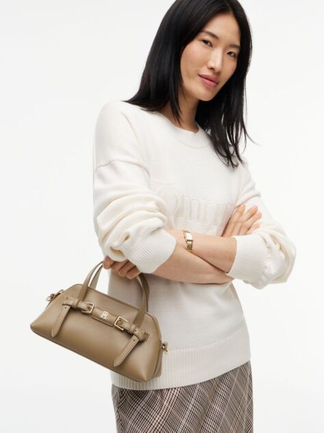 Bej Geanta Tote Crossbody Cu Catarama La Inchidere  Femei