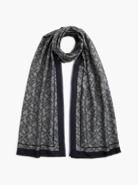 Blue TH Monogram Jacquard Scarf  Women