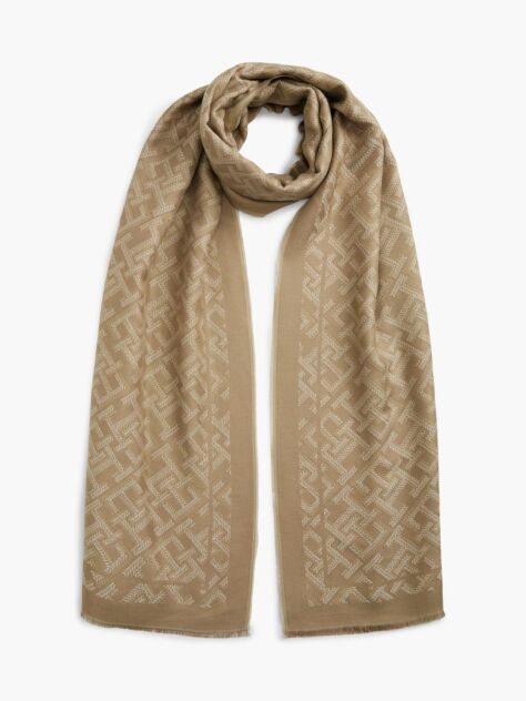Brown TH Monogram Jacquard Scarf  Women