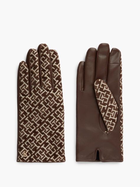 Maro Manusi Jacquard Din Piele Cu Monograma TH  Femei