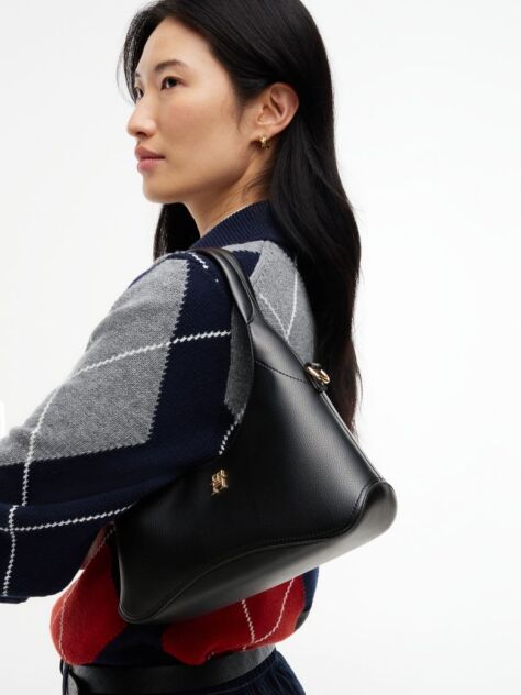 Negru TH Geanta Hobo Crossbody Cu Monograma TH  Femei