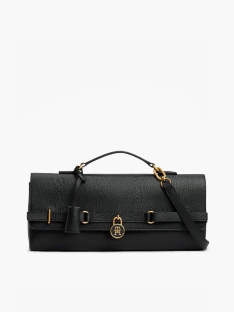 Negru The American Icon Geanta Clutch Padlock Din Piele  Femei