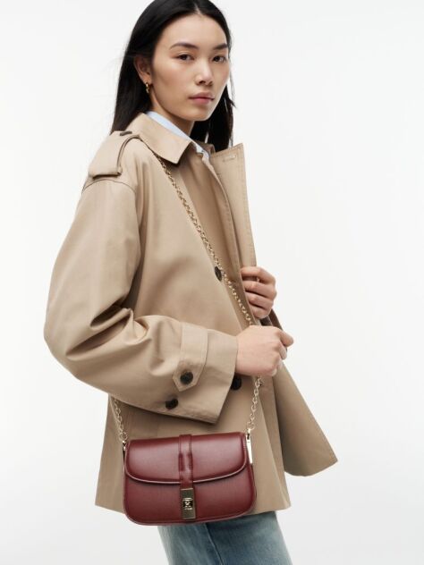 Rosu Geanta Crossbody Cu Monograma TH Si Lant  Femei