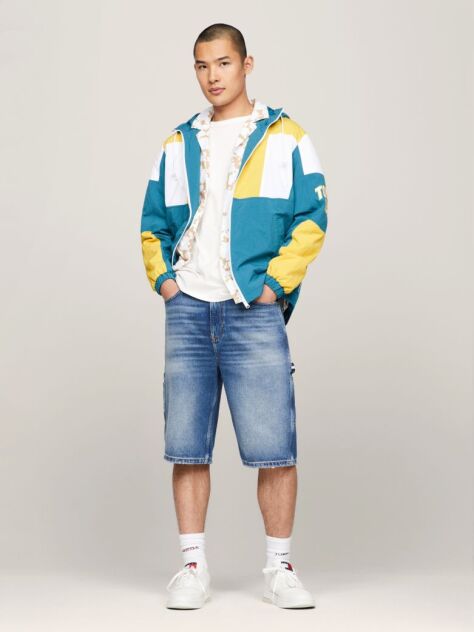 Multi Colour-Blocked Padded Hooded Windbreaker  Men