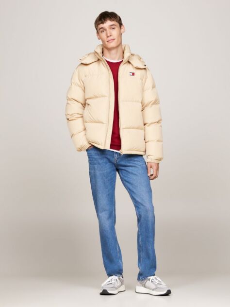 Beige Water Repellent Down-Filled Alaska Puffer Jacket  Men