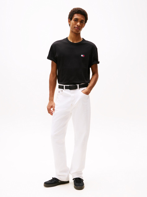 Black Tommy Badge Crew Neck T-Shirt  Men