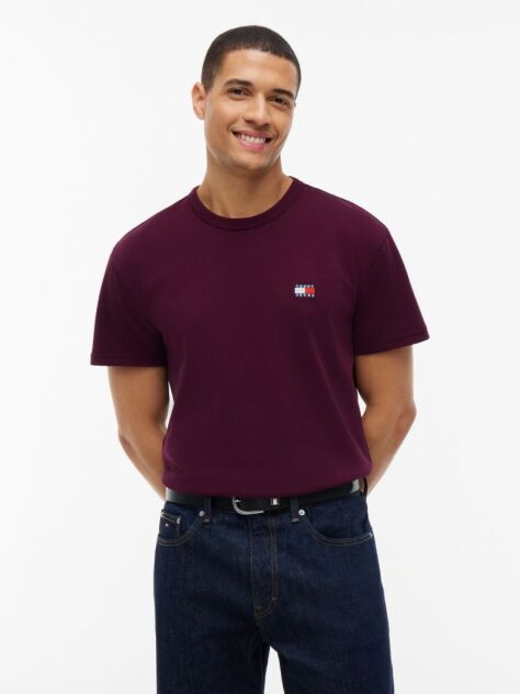 Purple Tommy Badge Crew Neck T-Shirt  Men