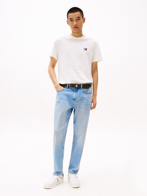 White Tommy Badge Crew Neck T-Shirt  Men