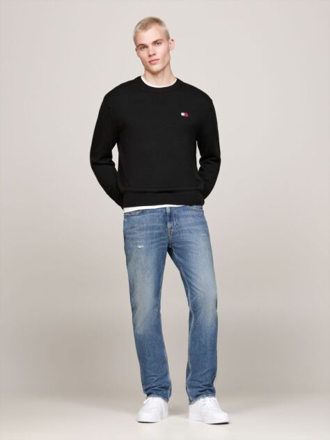 Black Tommy Badge Jumper With Wool  Men