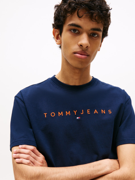 Blue Regular Logo Embroidery T-Shirt  Men