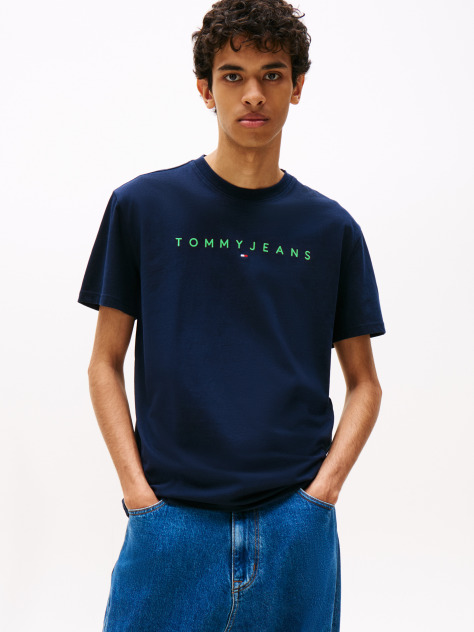 Blue Tricou Regular Cu Logo Brodat  Barbati