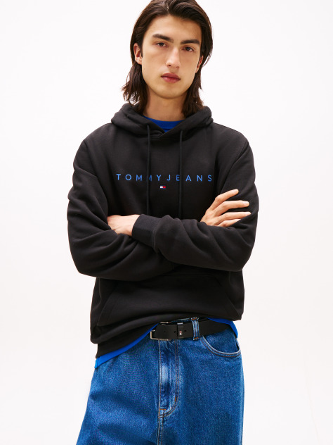 Black Regular Logo Hoody  Men
