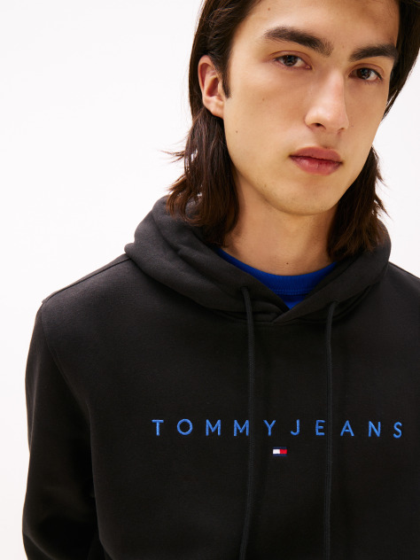 Black Regular Logo Hoody  Men