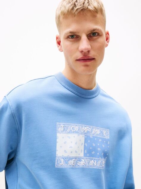 Blue Paisley Logo Relaxed Sweatshirt  Men