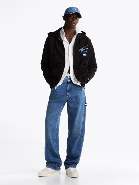 Black Signature Back Logo Zip-Thru Hoody  Men
