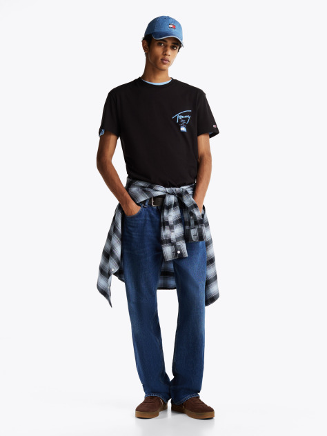 Negru Tricou Cu Logo Semnatura Pe Spate  Barbati