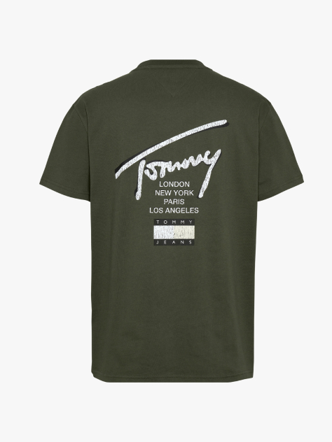 Verde Tricou Cu Logo Semnatura Pe Spate  Barbati