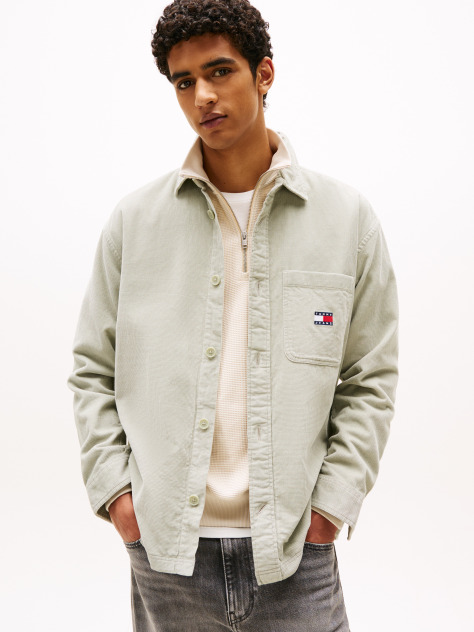 Verde Camasa Overshirt Din Catifea De Tip Cord Brick  Barbati