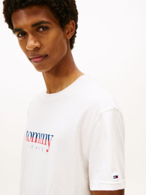 Bej Tricou Din Jersey Cu Guler Rotund Si Logo  Barbati