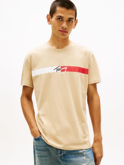 Bej Tricou Cu Logo Signature  Barbati