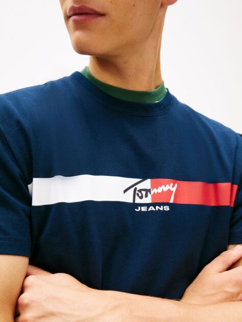 Blue Tricou Cu Logo Signature  Barbati