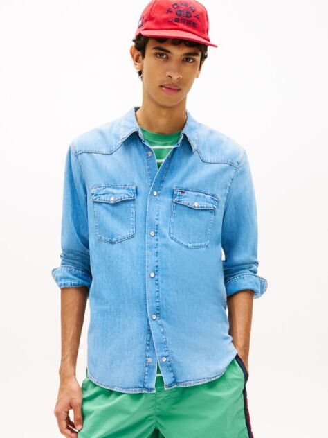 Denim Camasa Din Denim Western Cu Croiala Regular  Barbati