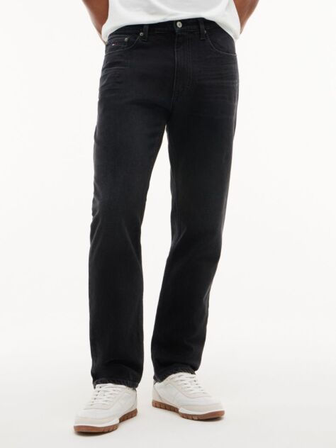 Denim Blugi Negri Ryan Cu Croiala Slim Dreapta  Barbati