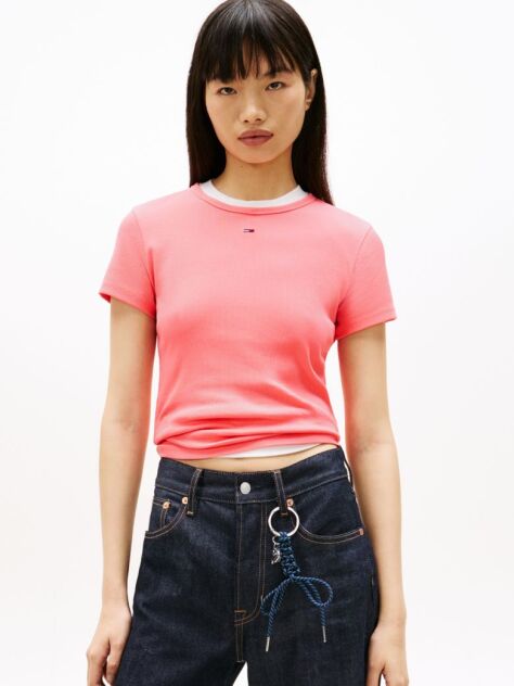 Roz Tricou Slim Essential  Femei
