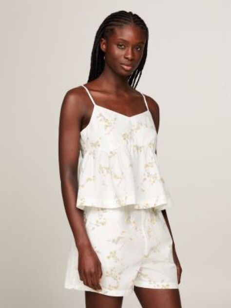 Multi Floral Cropped Fit Spaghetti Strap Top  Women