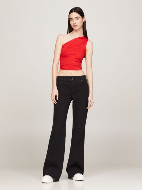 Red Asymmetrical Cropped Tank Top  Women