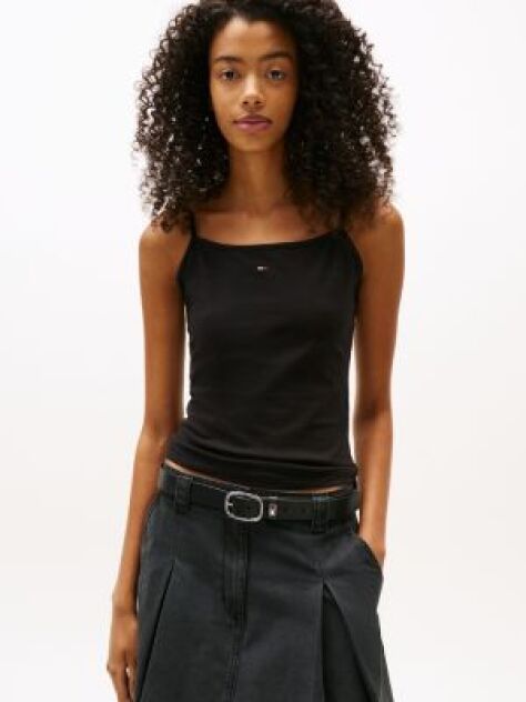 Negru Essential Top Cu Bretele   Femei