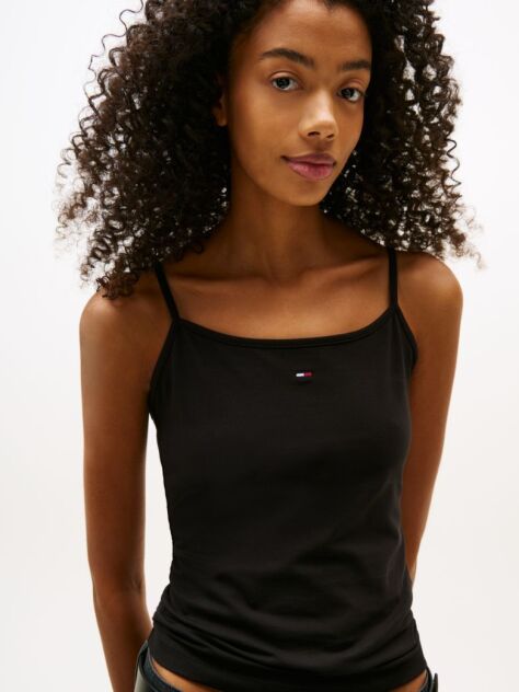 Negru Essential Top Cu Bretele   Femei