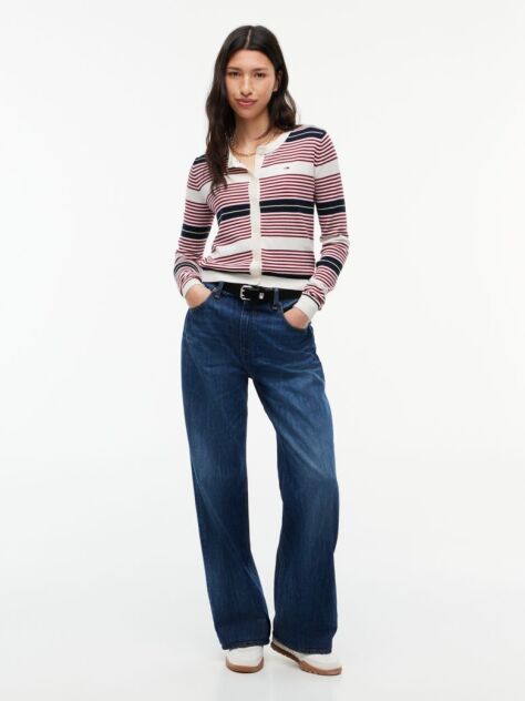 Multi Cardigan Cu Croiala Slim Guler Clasic Si Steag Brodat  Femei