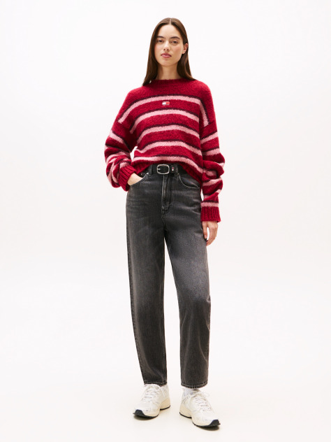 Denim Blugi Tapered Mom Cu Talie Ultra Inalta  Femei