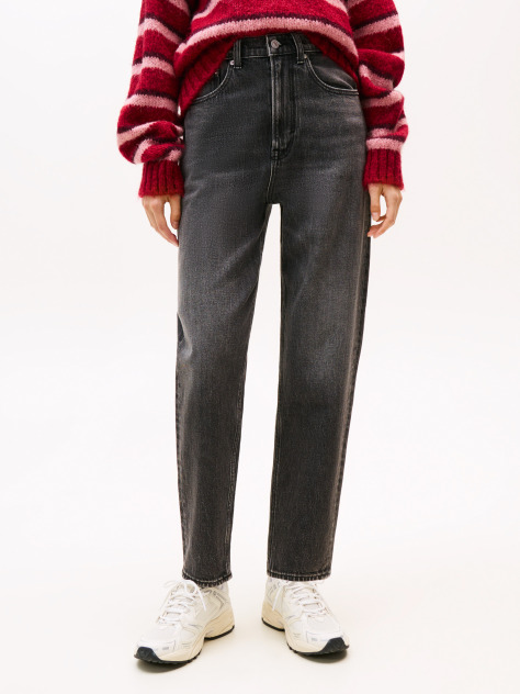 Denim Blugi Tapered Mom Cu Talie Ultra Inalta  Femei