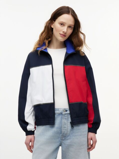Blue Back Logo Regatta Oversized Windbreaker  Women