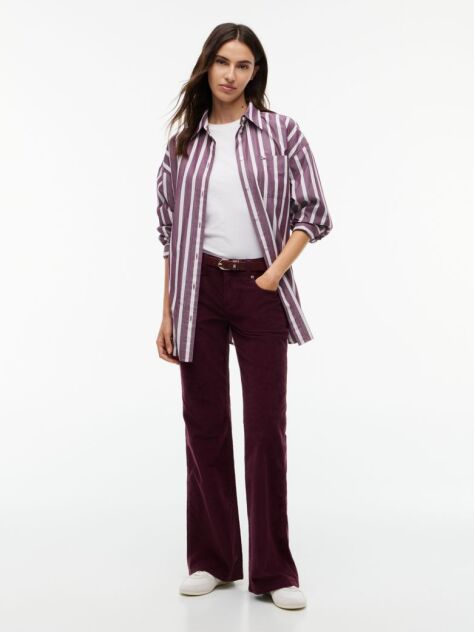 Purple Low Rise Bootcut Corduroy Trousers  Women