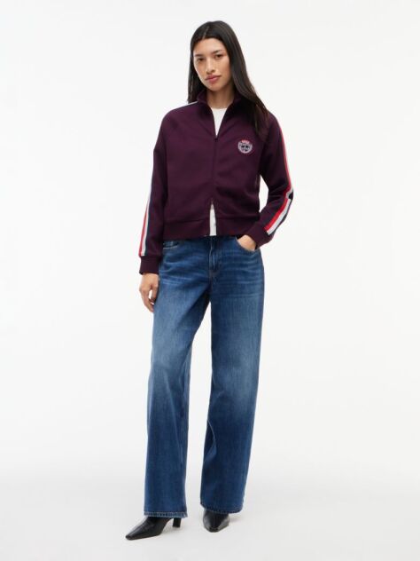Purple Global Stripe Crest Track Jacket  Women