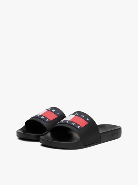 Negru Papuci De Piscina Essential Flag Badge  Barbati