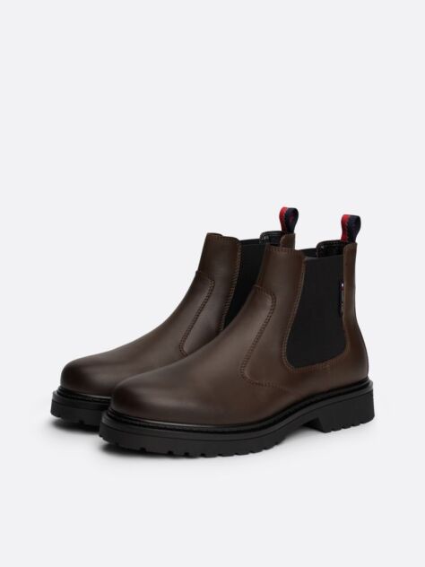 Brown Leather Cleat Signature Chelsea Boots  Men