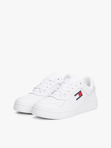 Alb Pantofi Sport Retro Essential Din Piele Cu Talpa Groasa   Femei