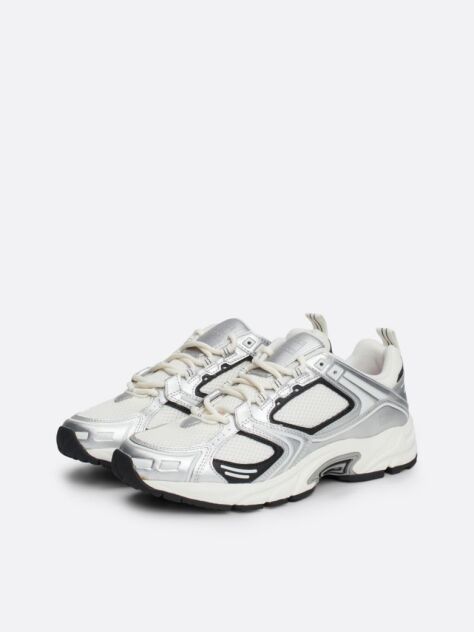 Silver Metallic Runner Trainers  Women