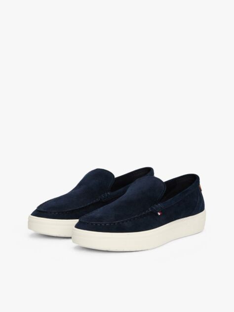Blue Mocasini Slip-On Din Piele Intoarsa Cu Semnatura Brandului  Barbati