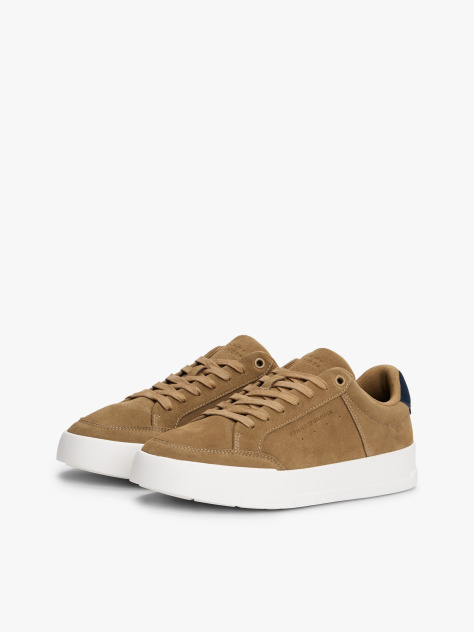 Brown Suede Chunky Sole Court Trainers  Men